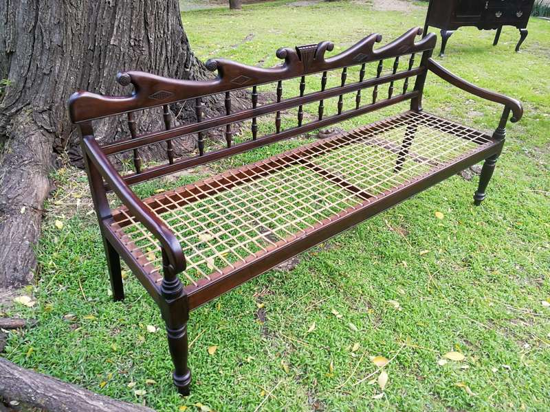 A 19th Century Cape Colony Stinkwood Riempie Bench / Rusbank ND