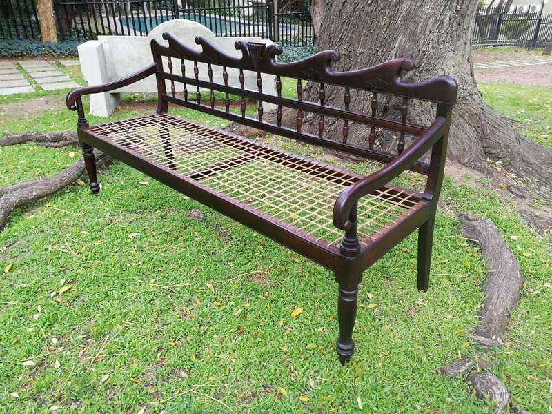 A 19th Century Cape Colony Stinkwood Riempie Bench / Rusbank ND