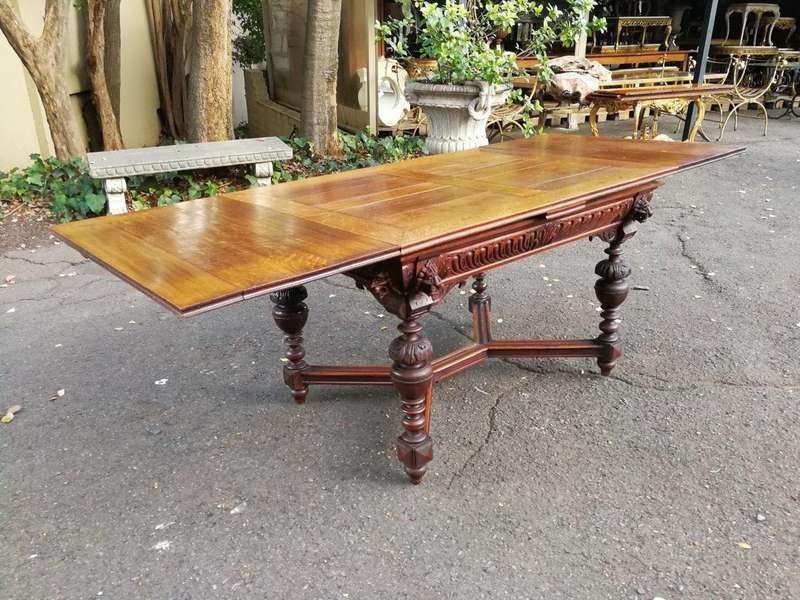 19th Century Dutch Oak " Draw Leaf Extension Table (8 Seater)