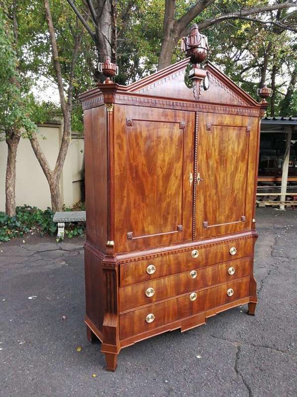 A Dutch Louis XVI Period Mahogany Armoire, Circa 1790