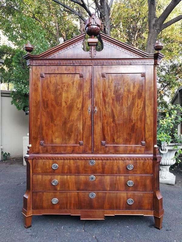 A Dutch Louis XVI Period Mahogany Armoire, Circa 1790