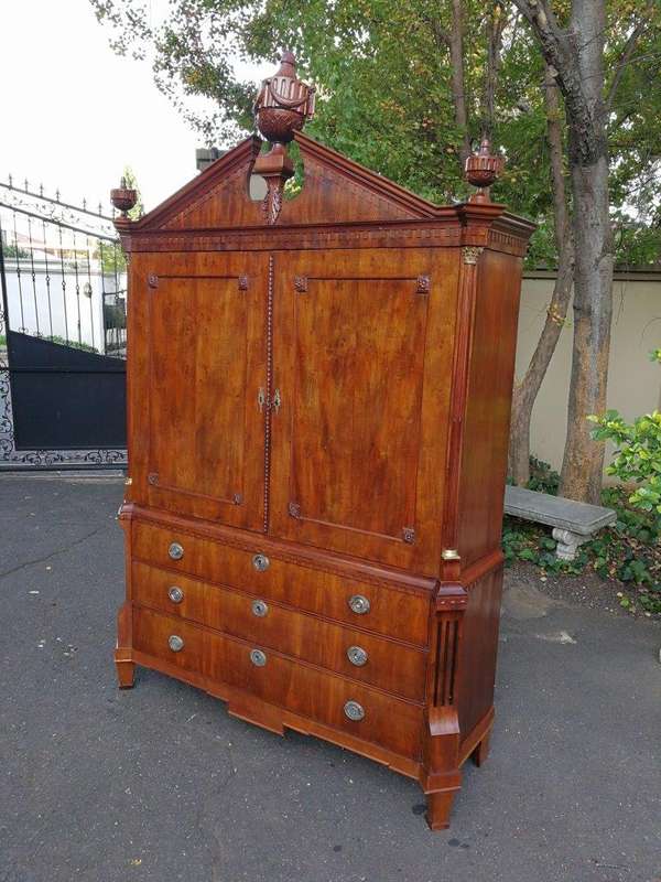 A Dutch Louis XVI Period Mahogany Armoire, Circa 1790