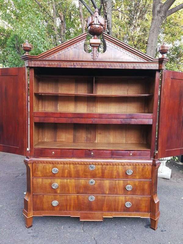 A Dutch Louis XVI Period Mahogany Armoire, Circa 1790