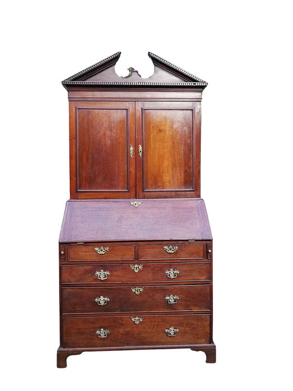 An early 19th Century George III oak bureau bookcase