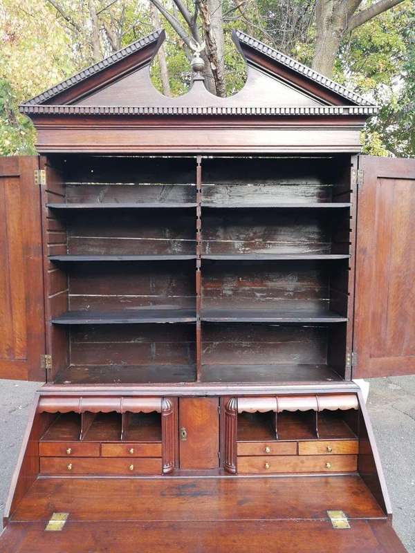 An early 19th Century George III oak bureau bookcase