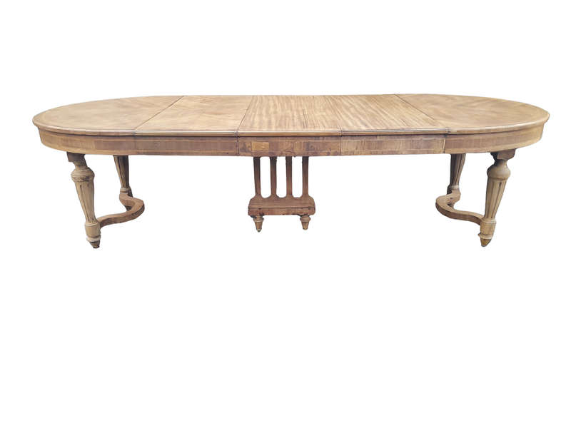 An Early 20th Century French Style Walnut Dining Table in a Contemporary Bleached Finish