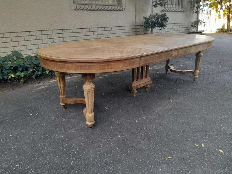 An Early 20th Century French Style Walnut Dining Table in a Contemporary Bleached Finish