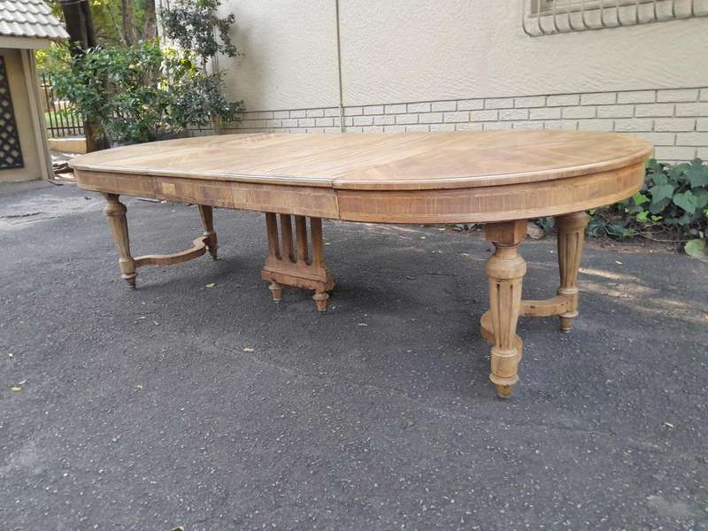 An Early 20th Century French Style Walnut Dining Table in a Contemporary Bleached Finish