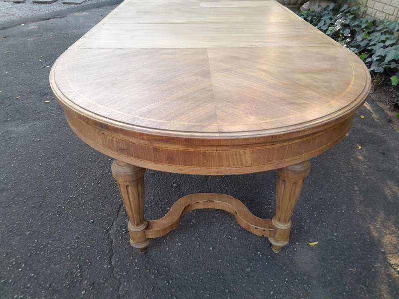 An Early 20th Century French Style Walnut Dining Table in a Contemporary Bleached Finish