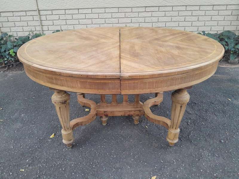 An Early 20th Century French Style Walnut Dining Table in a Contemporary Bleached Finish