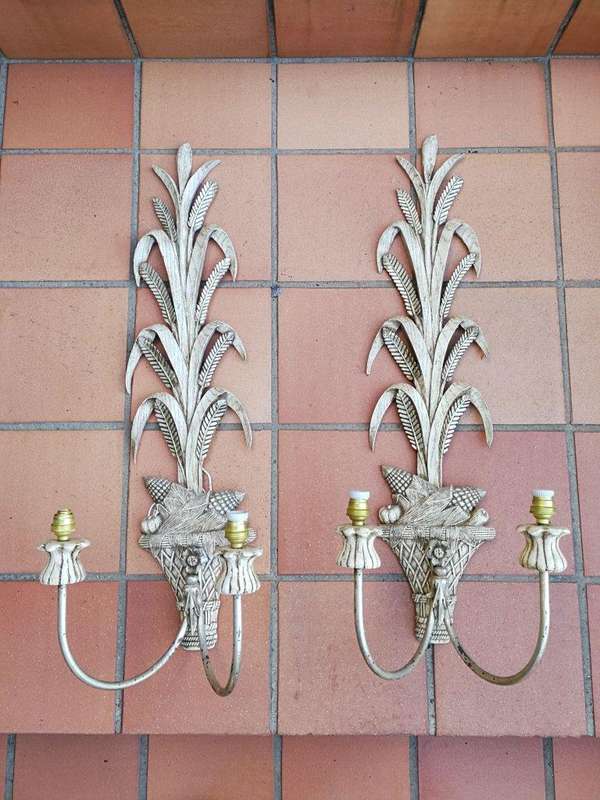 Pair of large size wall sconces
