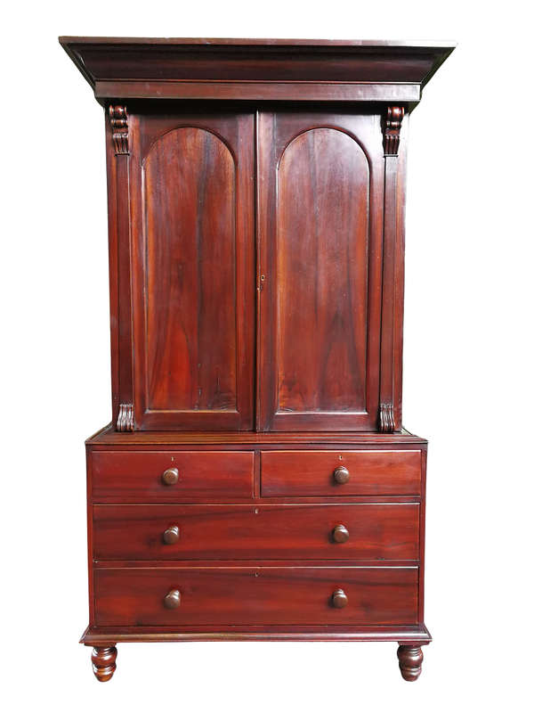 19th Century Cape Stinkwood Linen Press Circa 1860s