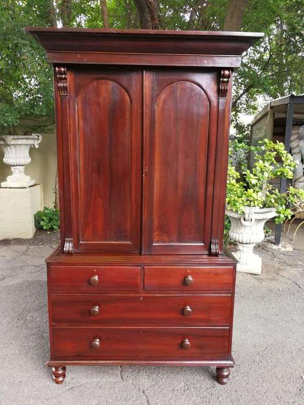 19th Century Cape Stinkwood Linen Press Circa 1860s