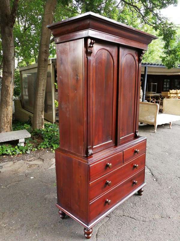 19th Century Cape Stinkwood Linen Press Circa 1860s