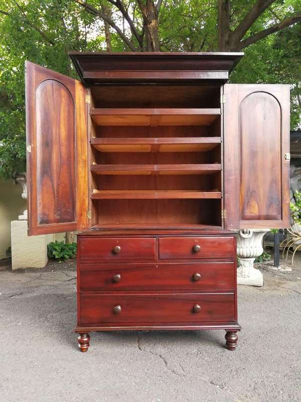 19th Century Cape Stinkwood Linen Press Circa 1860s