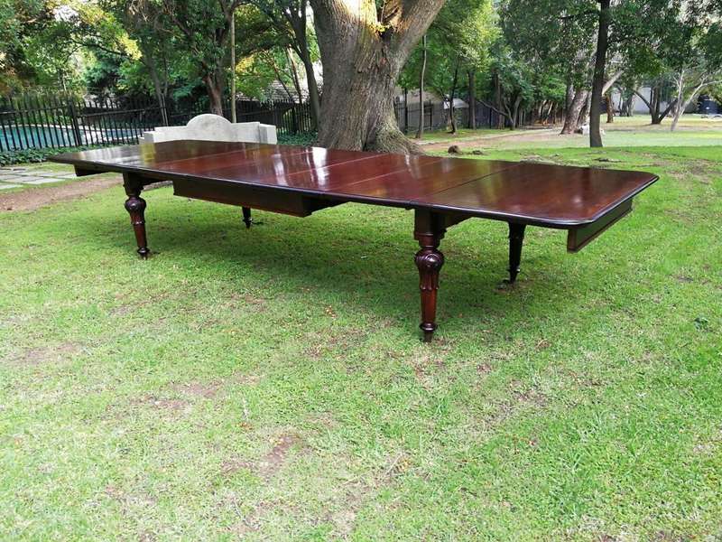 A Victorian Mahogany Fourteen To Sixteen Seater Dining Table / Refectory Table With Five Extensio...