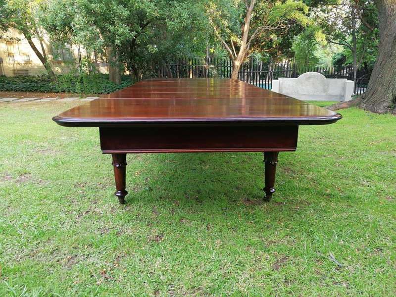 A Victorian Mahogany Fourteen To Sixteen Seater Dining Table / Refectory Table With Five Extensio...