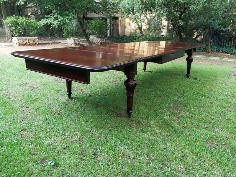 A Victorian Mahogany Fourteen To Sixteen Seater Dining Table / Refectory Table With Five Extensio...