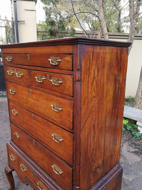 A George III Walnut Chest-On-Stand
