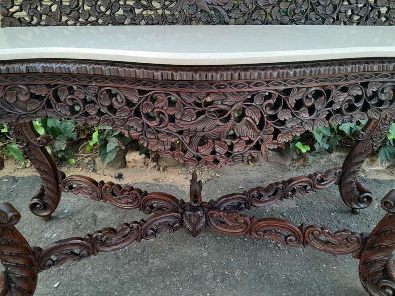 A near pair of Anglo Indian Rosewood Serpentine Console / Server Tables (one 19th Century and one...