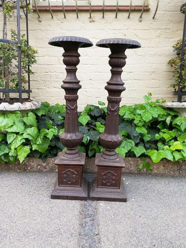 Pair Of French Cast Iorn Candle Holders