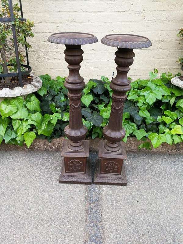 Pair Of French Cast Iorn Candle Holders