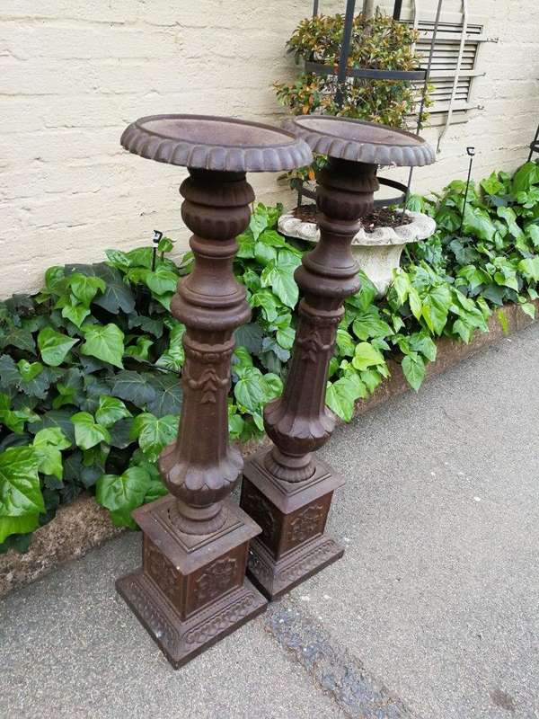 Pair Of French Cast Iorn Candle Holders