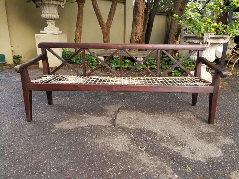 A Fruitwood Sandveld Riempies Bench
