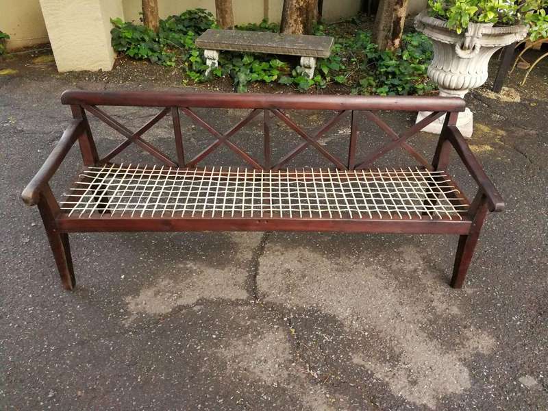 A Fruitwood Sandveld Riempies Bench