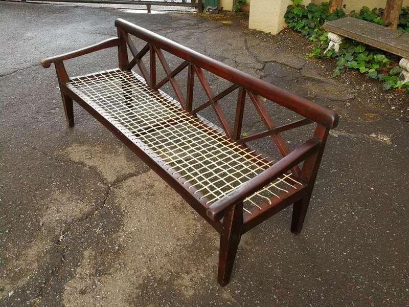 A Fruitwood Sandveld Riempies Bench