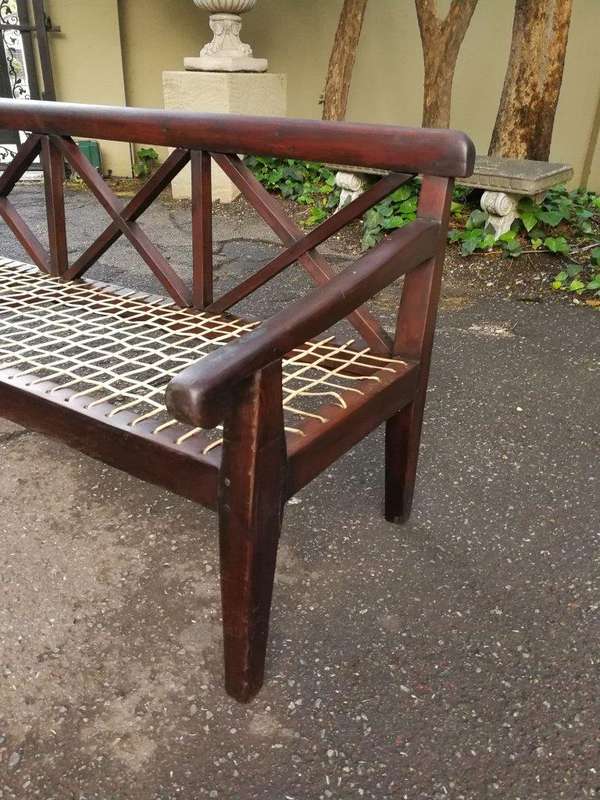 A Fruitwood Sandveld Riempies Bench