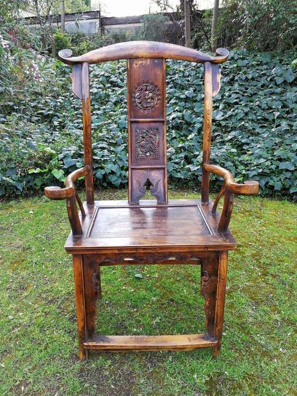 A Pair Of 19th Century Chinese Yoke Armchairs