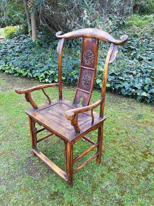 A Pair Of 19th Century Chinese Yoke Armchairs