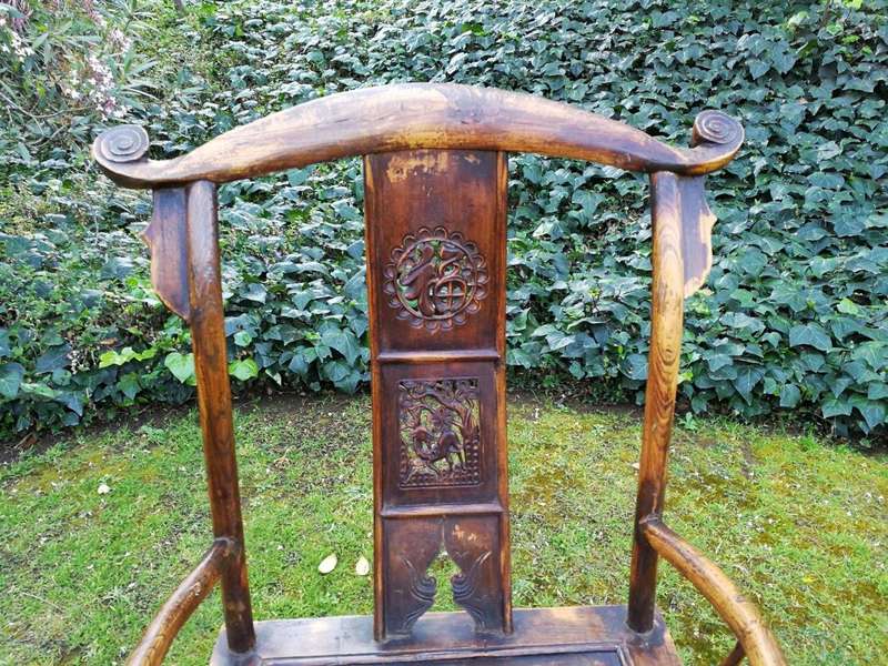 A Pair Of 19th Century Chinese Yoke Armchairs