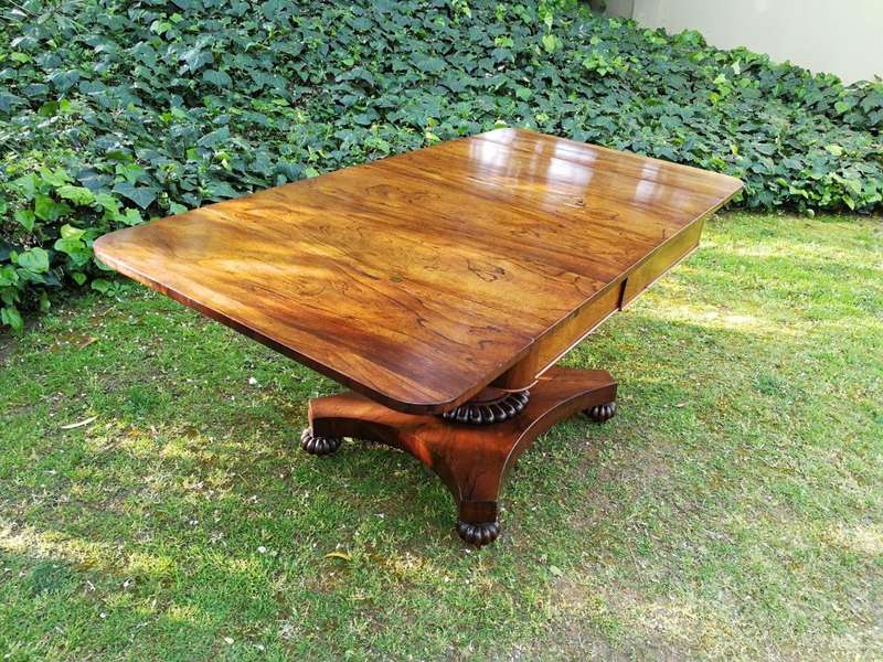A Victorian rosewood library/sofa table