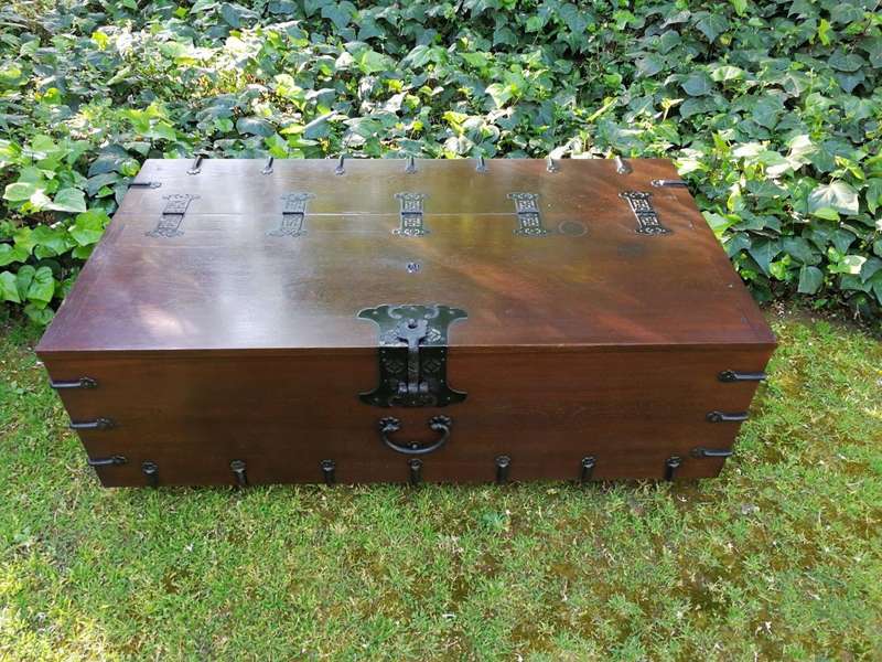 A Korean Elm Badaji Chest With Metal & Iron Lock & Handles