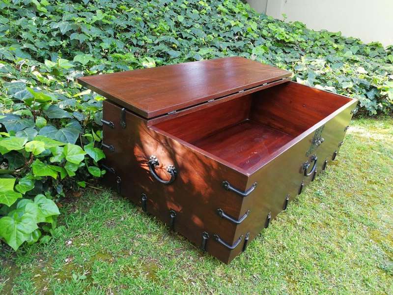A Korean Elm Badaji Chest With Metal & Iron Lock & Handles