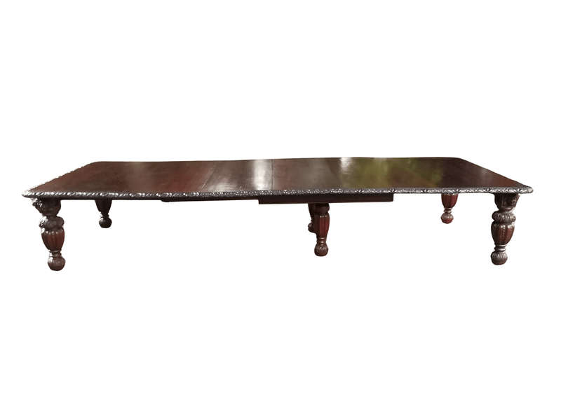 A Late 19th Century English Massive (395cm long) and Rare Heavily Carved Oak  Eighteen Seater Fou...