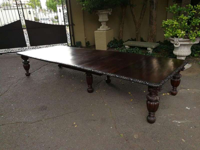 A Late 19th Century English Massive (395cm long) and Rare Heavily Carved Oak  Eighteen Seater Fou...