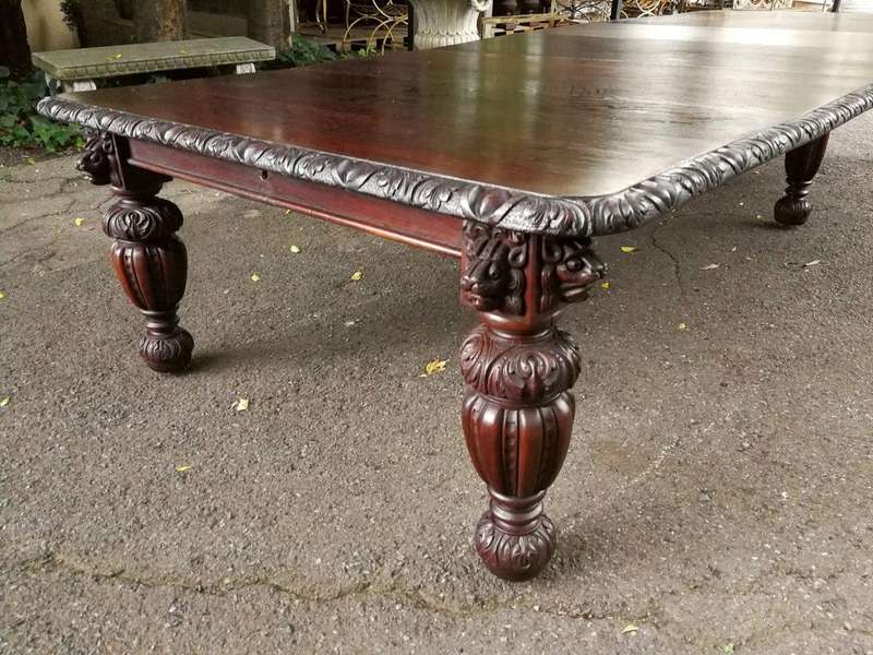 A Late 19th Century English Massive (395cm long) and Rare Heavily Carved Oak  Eighteen Seater Fou...