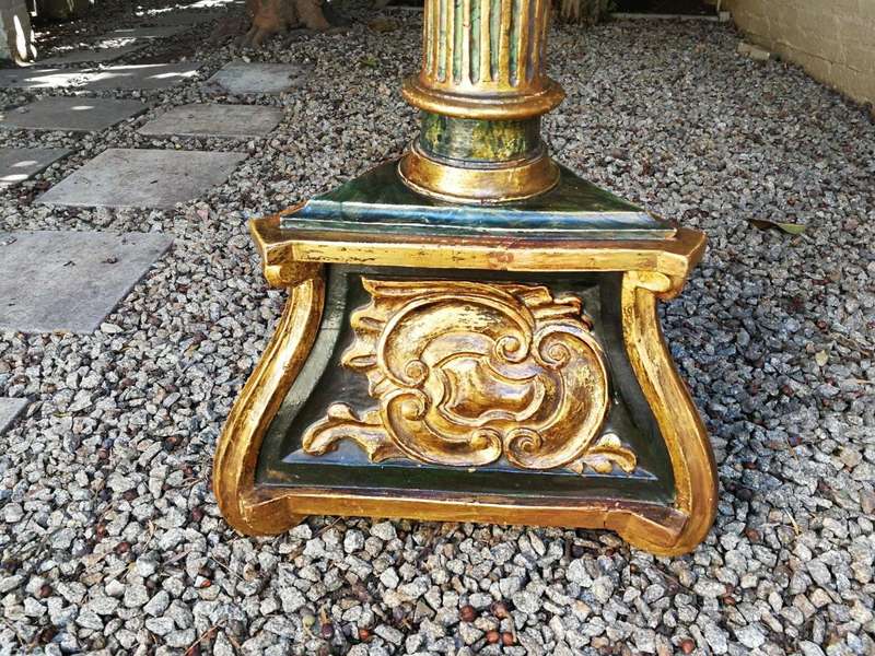 A Pair of Large Gilt-Wood Venetian Torchier Lamps