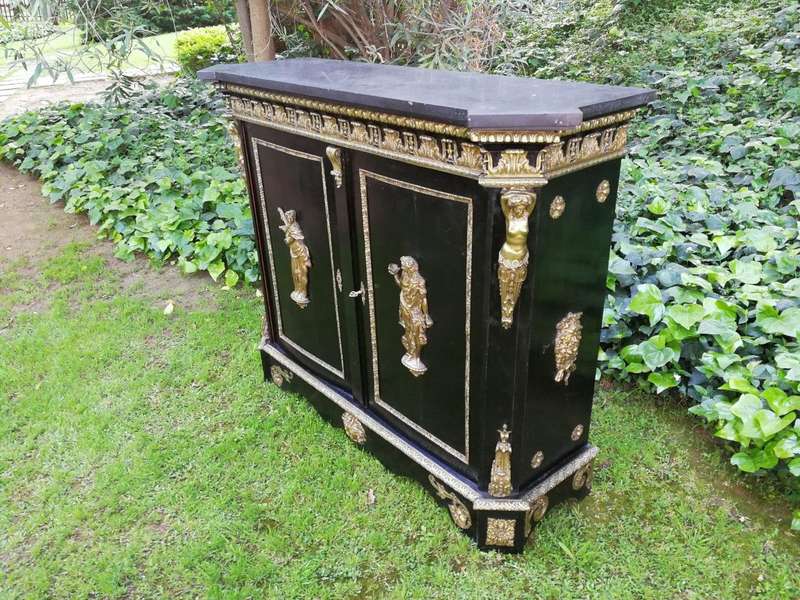 A Late 18th Century Ebonised and Ormolu Mounted Cabinet EBONISED AND ORMOLU-MOUNTED CABINET, LATE...