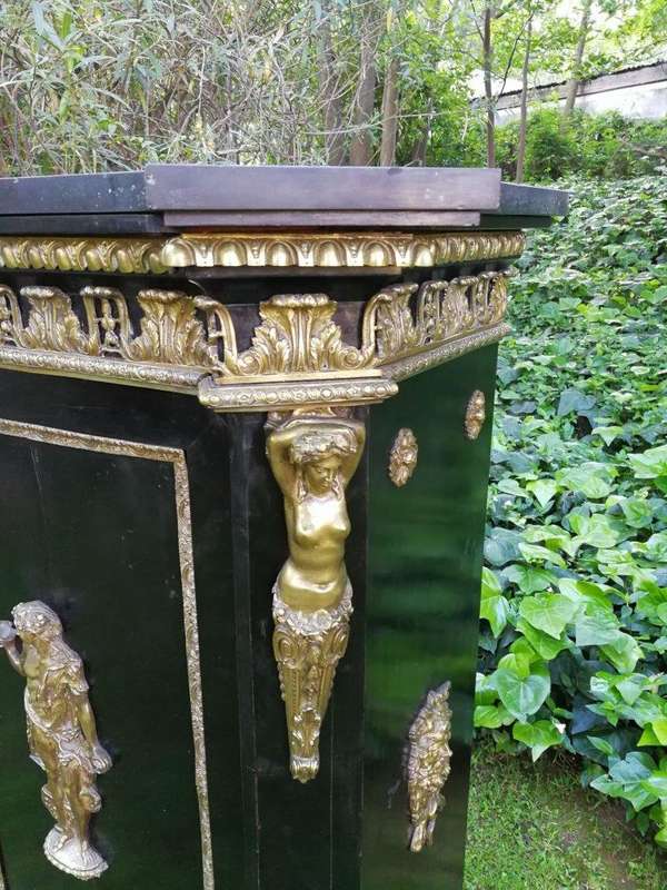 A Late 18th Century Ebonised and Ormolu Mounted Cabinet EBONISED AND ORMOLU-MOUNTED CABINET, LATE...