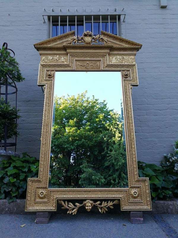 A Massive 20th Century French Gilt Bevelled Mirror