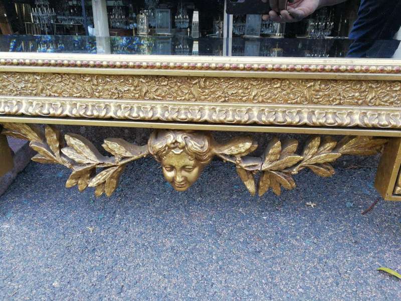 A Massive 20th Century French Gilt Bevelled Mirror