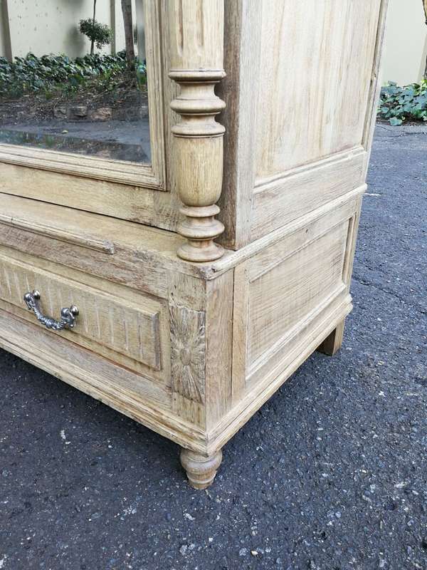 A 19th Century French Oak Armoire, with Bevelled Mirrors