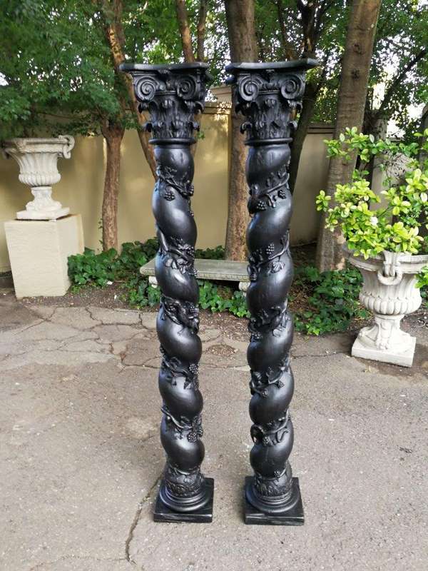 A Pair of 17th Century Baroque Flemish barley-twist Columns