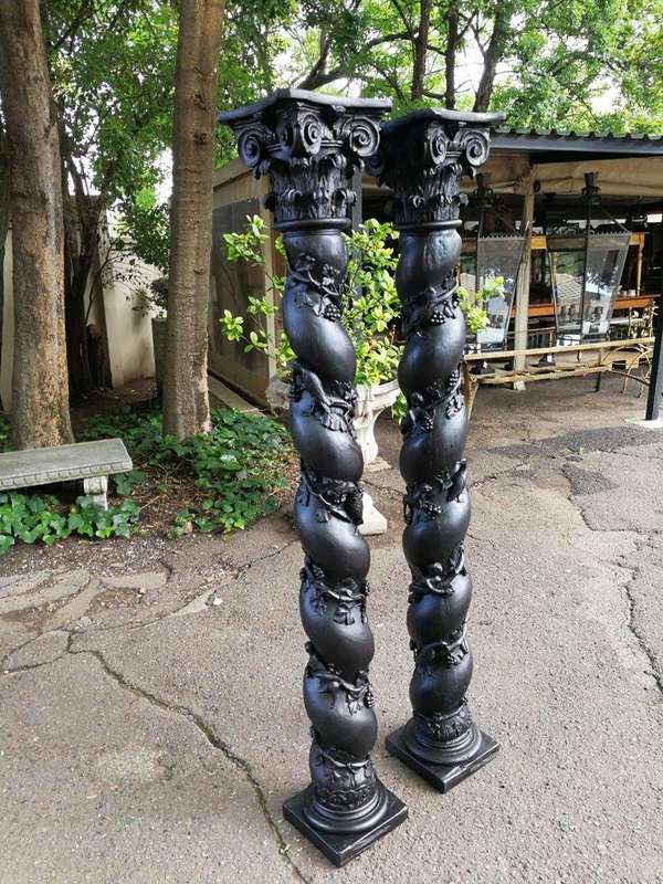 A Pair of 17th Century Baroque Flemish barley-twist Columns