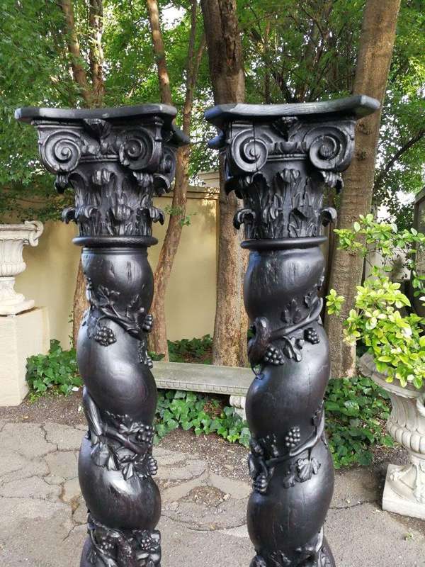 A Pair of 17th Century Baroque Flemish barley-twist Columns