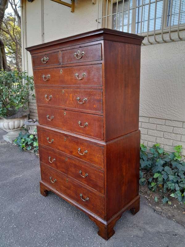 An 18th Century Oak Chest on Chest